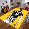 Soccer Player Illustration, Yellow Background Patterned Carpet a Non Slip Rug Suitable for All Seasons and Any Setting, Gift