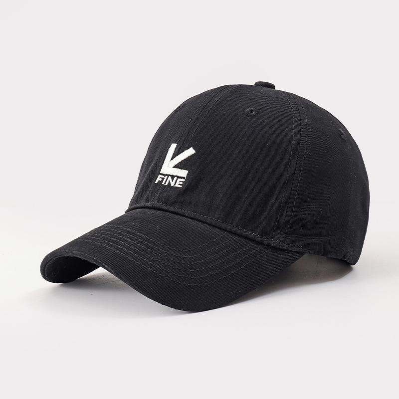 Fashion Hat Women'S Spring Summer Curved Brim Versatile Sunshade Baseball Cap Solid Color Embroidered Cotton Sunscreen Cap