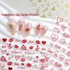 Valentinstag-Nagelsticker: Sexy Lippen, Herz- & Rosen-Designs