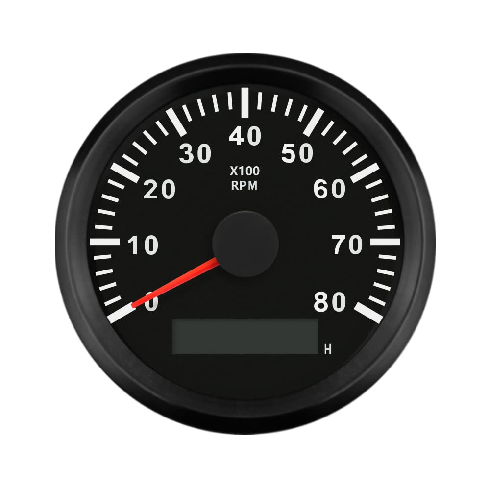 

ELING Tachometer RPM Gauge with Hour Meter for Car Truck Boat Yacht 0-8000RPM 85mm with Backlight 0-8000RPM