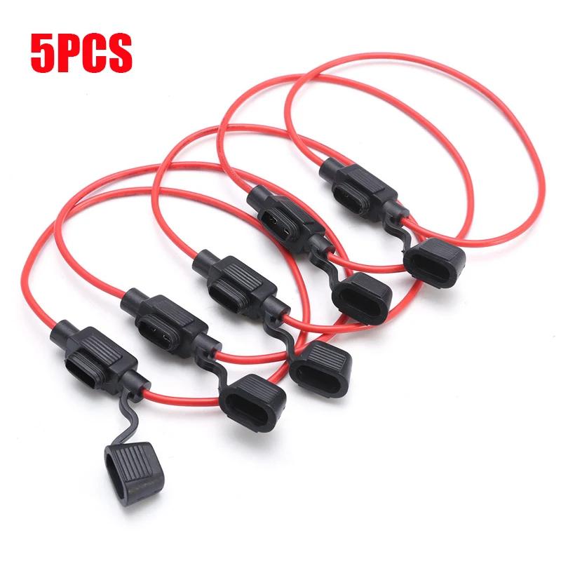 10pcs/ 5pcs In Line Car Mini Adapter Plug-In Fuse Holder Splash-proof for 12V 30A Wire Cutoff Switch Socket Damp Proof Splash