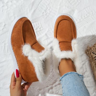 Chaussures en coton pour femmes, Bottes chaudes épaissies antidérapantes d'extérieur automne et hiver à la mode, Chaussures et bottes à la mode
