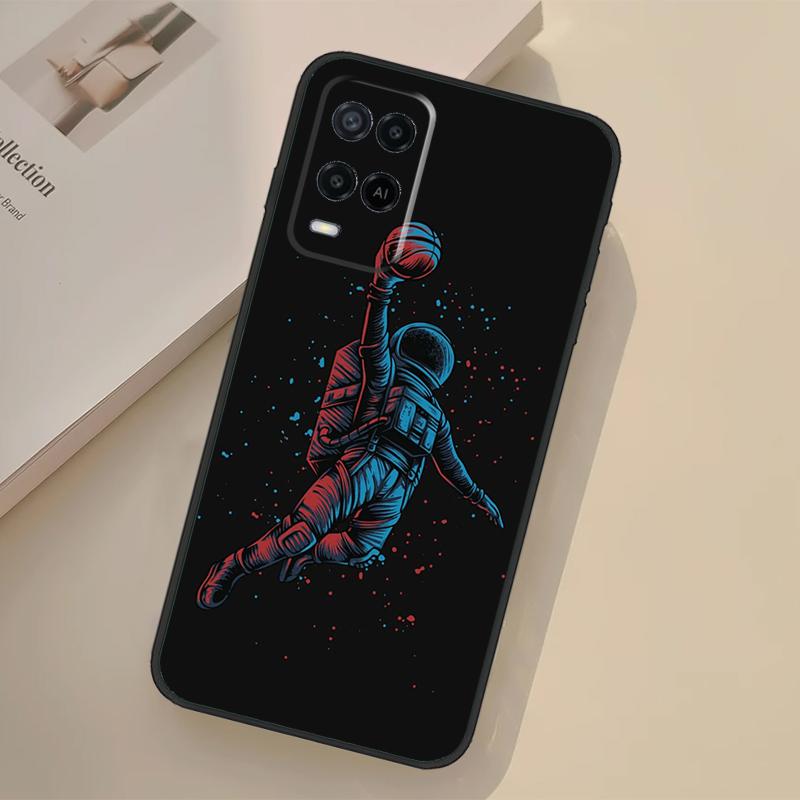 Astronaut Soccer Basketball Case For Oppo A76 A96 A16 A17 A18 A60 A80 A40 A38 A58 A78 A98 A94 A74 A54 A15 A57 A77 A5 Pro