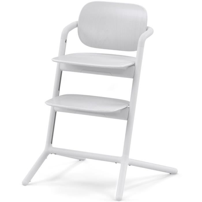 CYBEX - Chaise Haute Évolutive - Pack 3 En 1 - LEMO 2 - Blanc - Réglable En Hauteur Et En Profondeur - Set Bébé Inclus