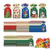 Christmas Bags 50 Pieces Reusable Drawstring Closure Basket Christmas Party Favor Bags For Cookie Snack Popcorn Halloween