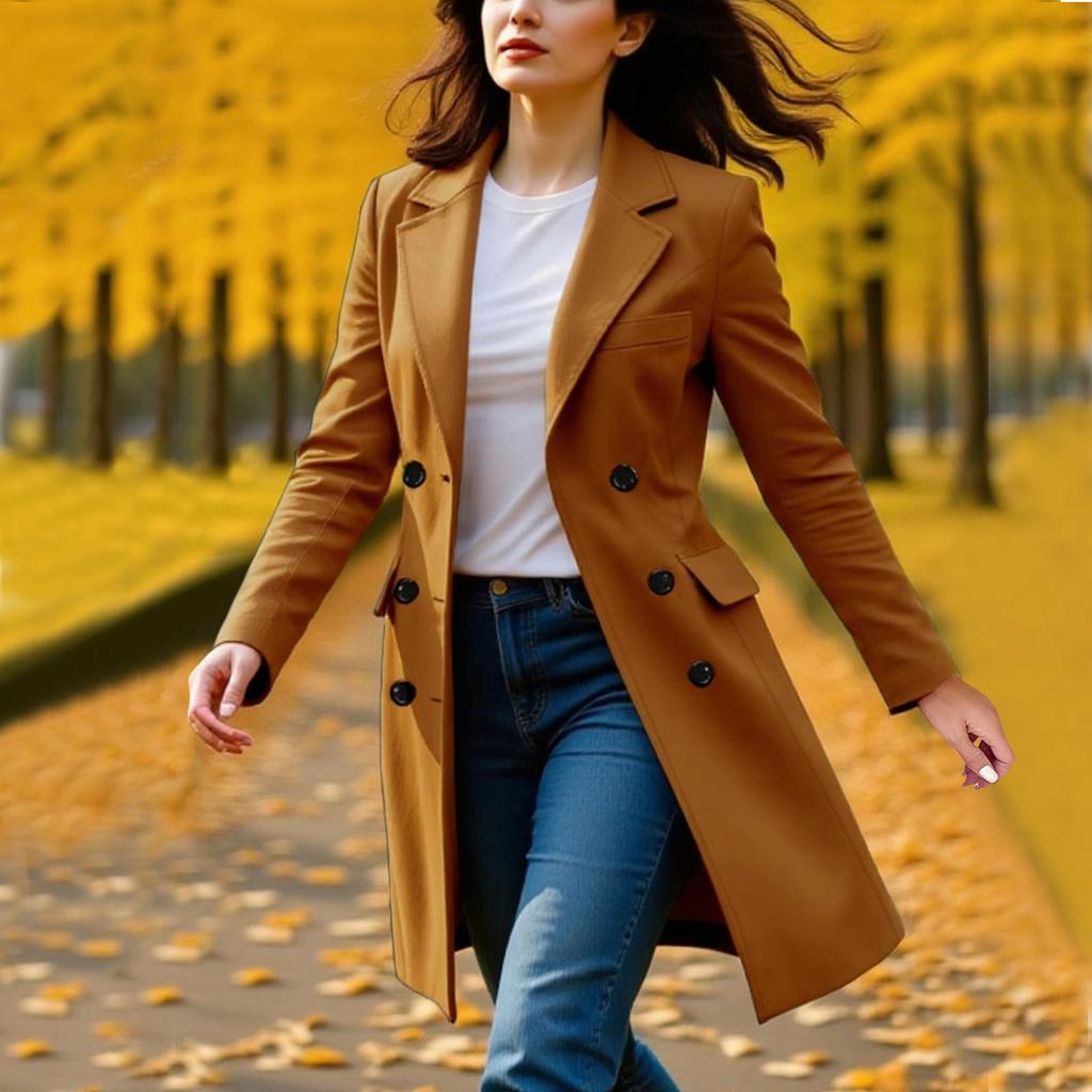 Mäntel für Damen Einreihiger Trenchcoat Mode A-Linie Herbst Winter Jacken
