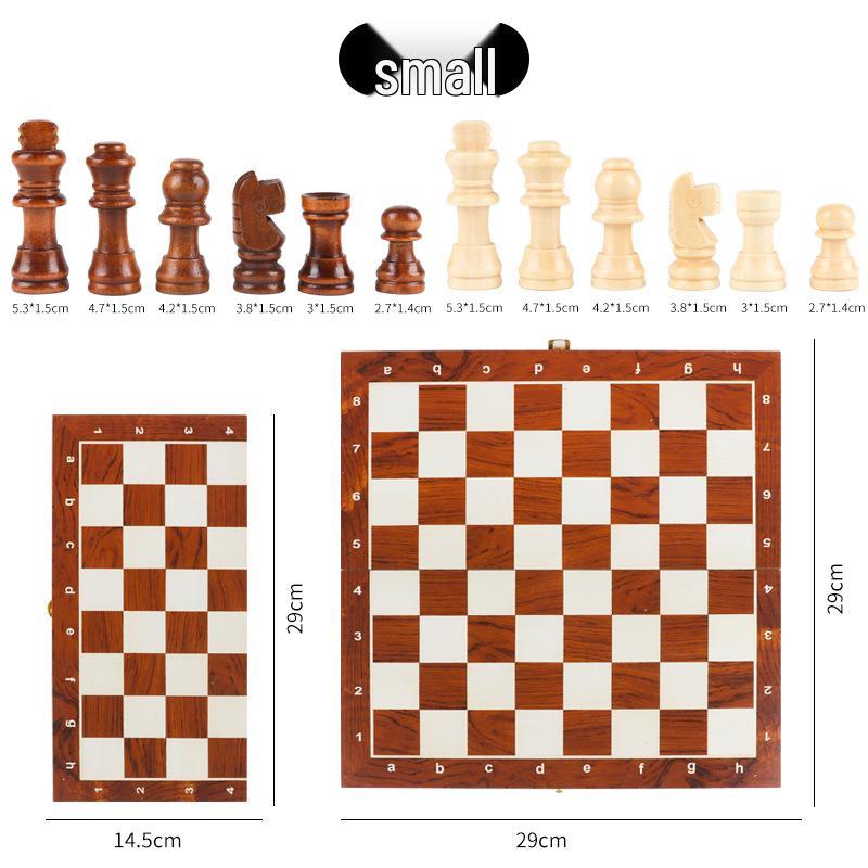Solid Wood Foldable Double Queen Chess Set for Adults & Children