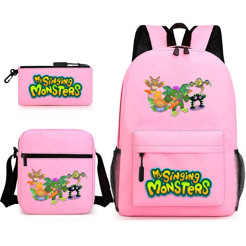 2024 New Monster Concert Starry Sky Backpack My Singing Monsters Elementary School Bag Three-piece Set