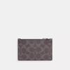 Coach Zip Card Case In Signature Gunmetal Charcoal Black