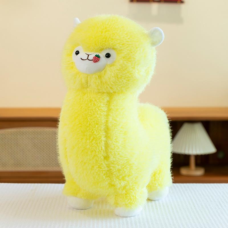 

Alpaca Strawberry Plush Toy Home Decoration Stuffed Animal Doll Xmas Kids Gift 35cm жовтий