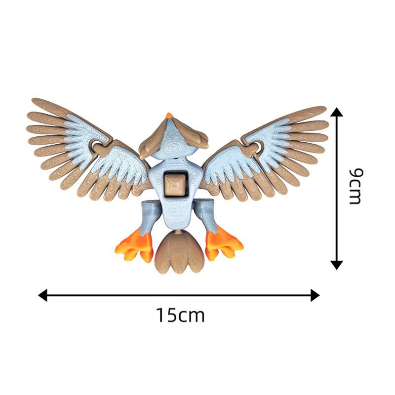 3D Printed Flying Owl Toy:Lifelike Desk Decor with Movable Wings for Realistic Soaring - Educational Gift