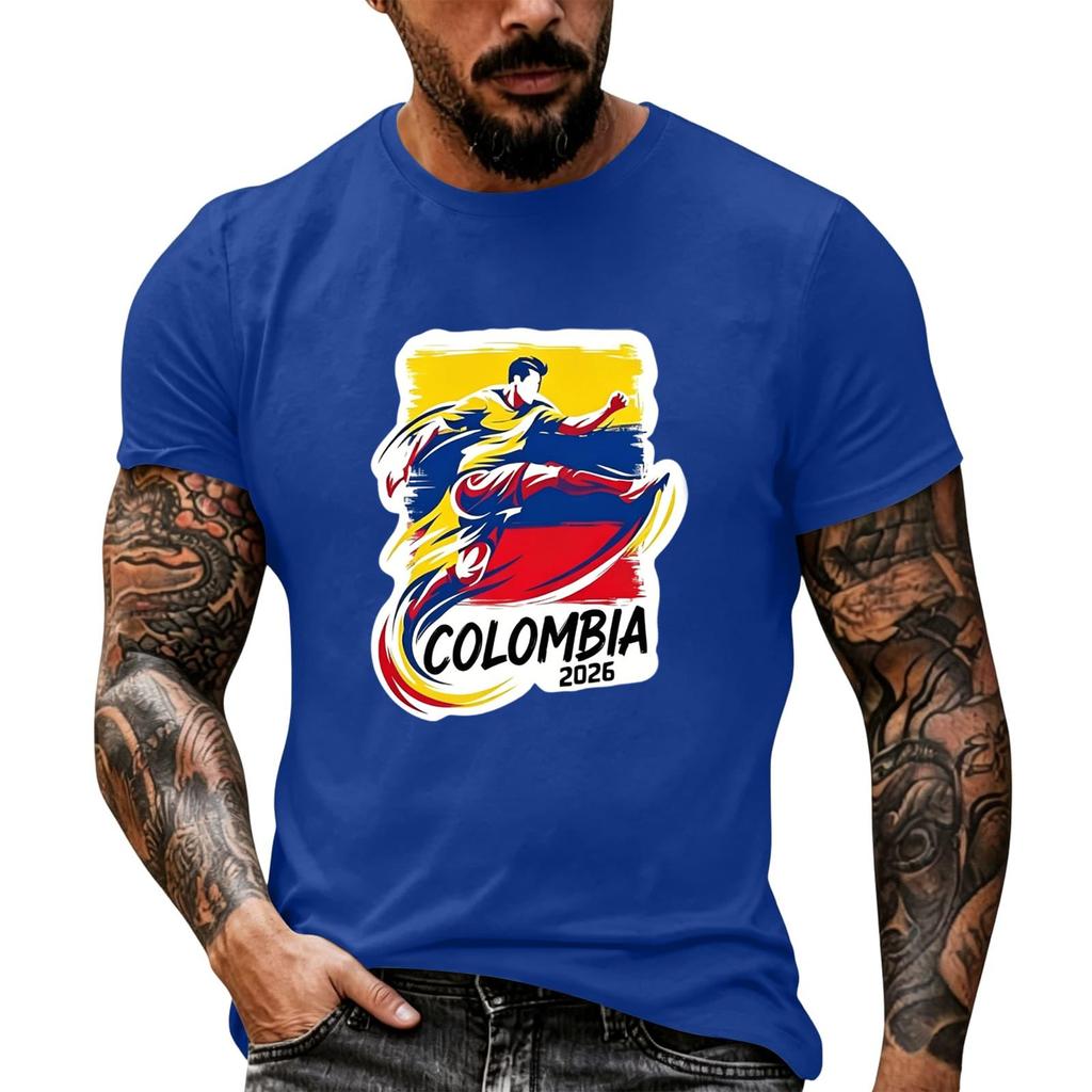 Men's Short Sleeve Graphic T Shirt Casual Crew Neck Cotton Tee Lightweight Comfortable Fit for Everyday Wear