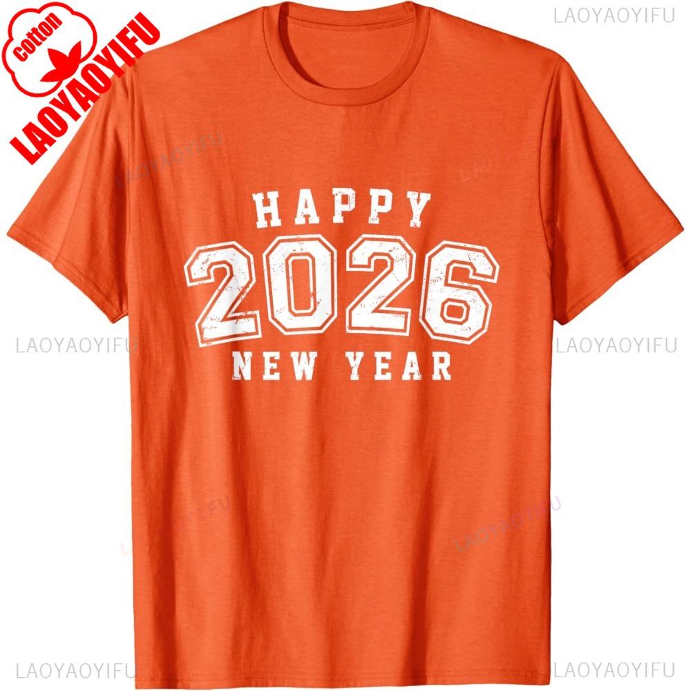 New Years Eve Party Supplies 2026 Happy New Year Men Women TShirt New Years Celebration Party Unisex Summer Shortsleeve Tops