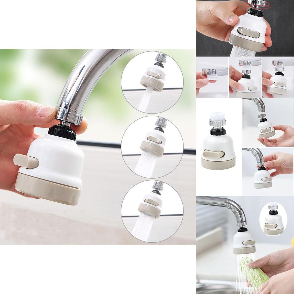 Stainless Steel 360 Rotating Faucet Head With Three Adjustable Modes For Water Saving