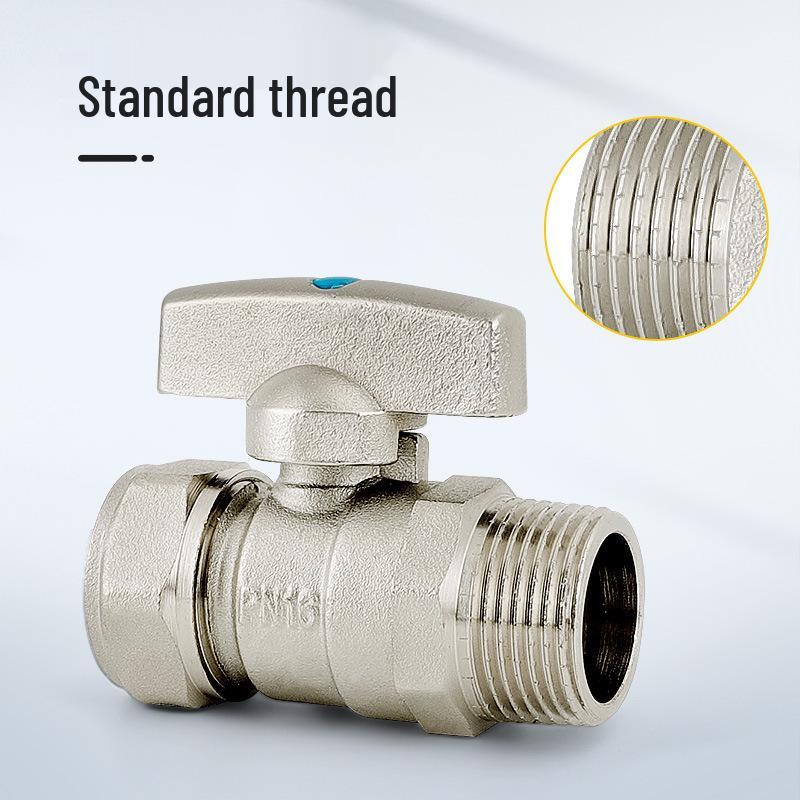 Thick Copper Card Sleeve Ball Valve for Aluminum-Plastic Pipe: Male Thread Water Heater Switch Valve