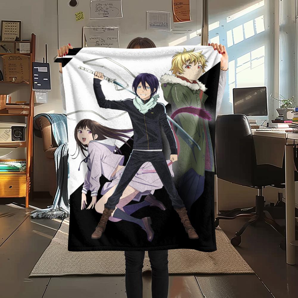 1PC Noragami Stray God Print Flannel Blanket, High quality Comfortable for All Seasons, Home Decor, Warmth and Comfort, Perfect for Christmas Gifts 98