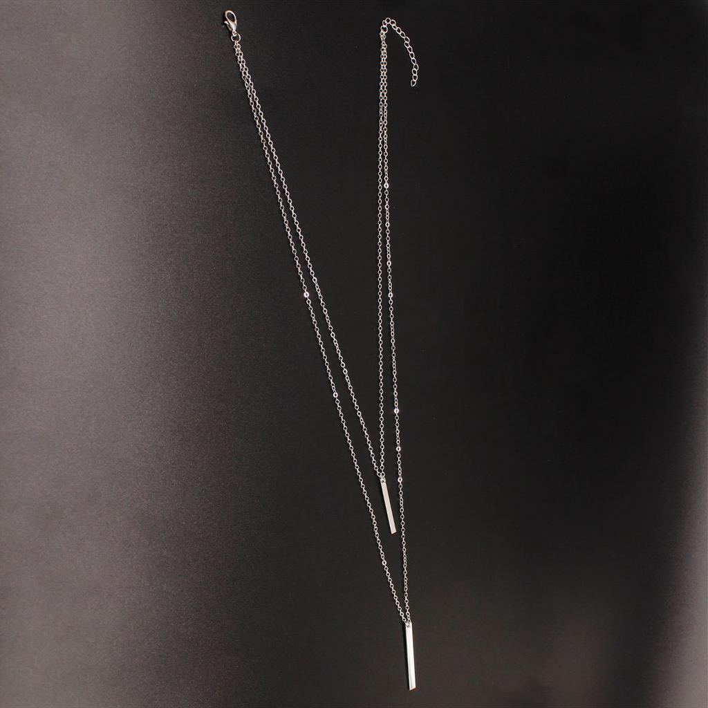 Item Double-layer one-word long necklace for women, simple and popular fashion pendant