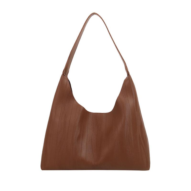 Elegant Fashionable Minimalist Tote Bag For Women Versatile Shoulder Handbag In Black White Khaki And Brown