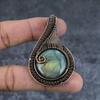 Labradorite Handmade Copper Wire Wrap Jewelry Pendant 2.36" i1R24