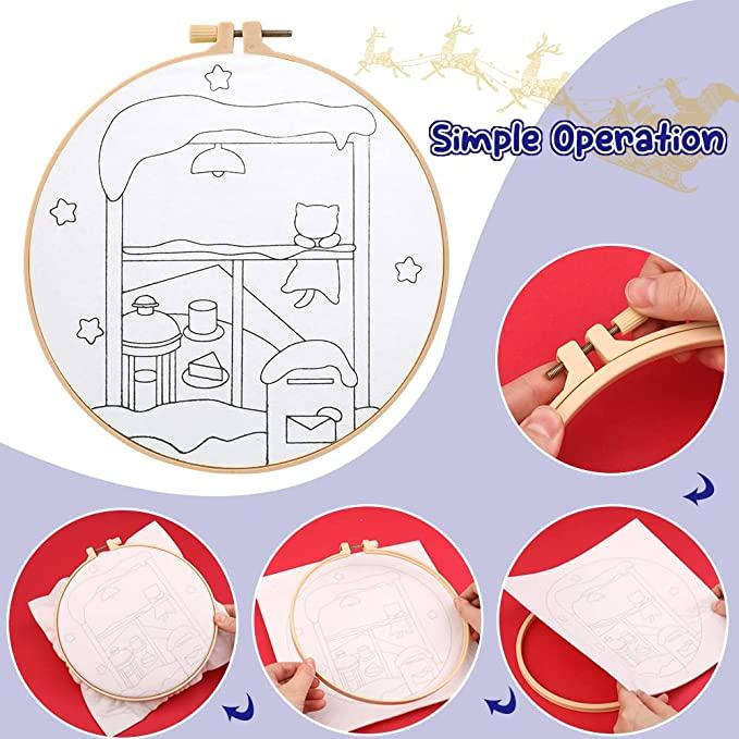 For CHENISTORY DIY Wool Felting Painting Embroidery Frame Handmade Needle Wool Painting Picture Home Decors Crafts Canvas