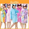 Unicorn Kids Unisex Bathrobe Girls Boys Hooded Pajamas Sleepwear Nightwear