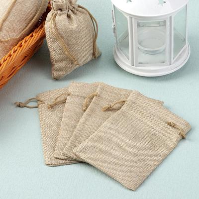 Leinen Hessian Jute Weihnachtsjute Geschenktaschen Süßigkeiten-Organizer Hochzeitsgast Geschenke Kordelzugbeutel