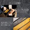 [Dom Teporna] Men's Large Capacity Wallet, Holds 24 Cards, Genuine Leather, YKK Zipper, Round Zipper, Coin Pocket, Gold Interior, Saffiano Leather/Bla