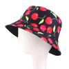 Summer fashion double-sided fruit printed pot hat, summer sun hat, outdoor travel sun hat JDPM -