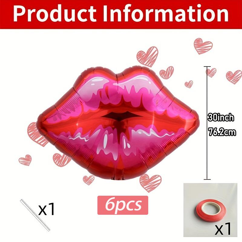Flammenrote Lippen Aluminiumfolien-Ballon Rote Große Rote Lippen für Geständnis Valentinstag Romantische Nacht Hochzeit