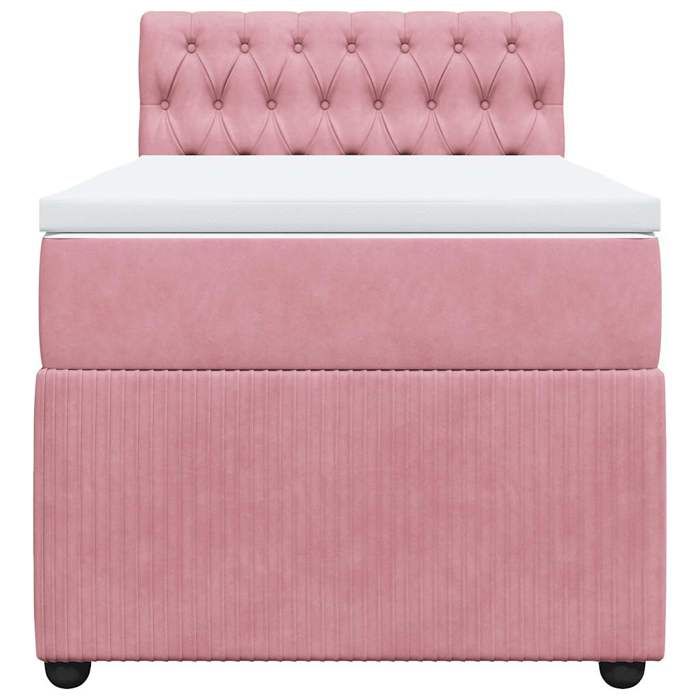 Maison Exclusive - Sommier à lattes de lit avec matelas Rose 90x200 cm Velours