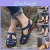 Women's Round Toe Wedge Heel Sandals Stylish Closed Toe Design With Non-slip Feature