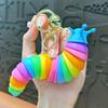 Keychain Pendant Stress Relief Squeeze Toy 3D Slug Fidget Spinner Anxiety Reduction Flexible Sensory Key Chain