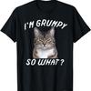Angry Cat Meme I'm Grumpy So What T-Shirt for Men Women Kids