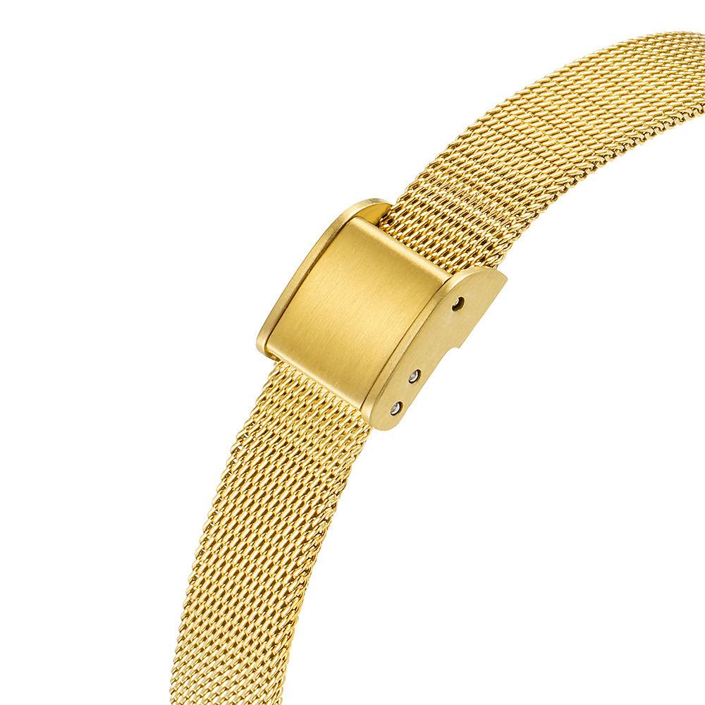 Stainless Steel Mesh Strap Watch Fashion Cloth Disc Quartz Watch Niche High-End Women'S Watch