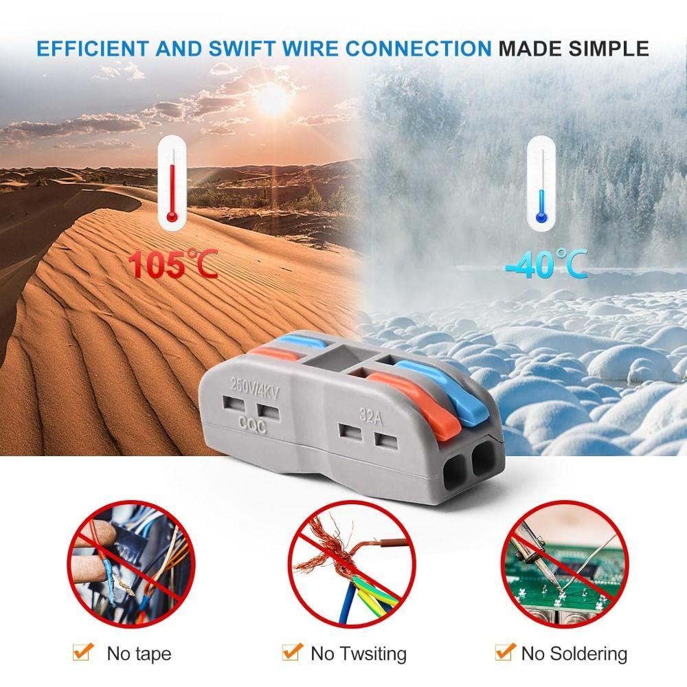Mini Wire Connector 2 Circuit Inline Terminal Blocks New Fast Connector