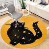 1pc Moon Cat Office Round Area Rug,  Mat Suitable For Office, Under Office Chairs Bedroom Living Room Home Decor, Room Deco