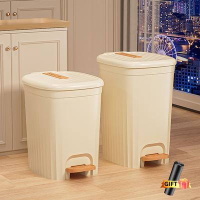 Poubelle de cuisine nordique 15 L, poubelle à pédale avec couvercle, poubelle de salle de bain étanche