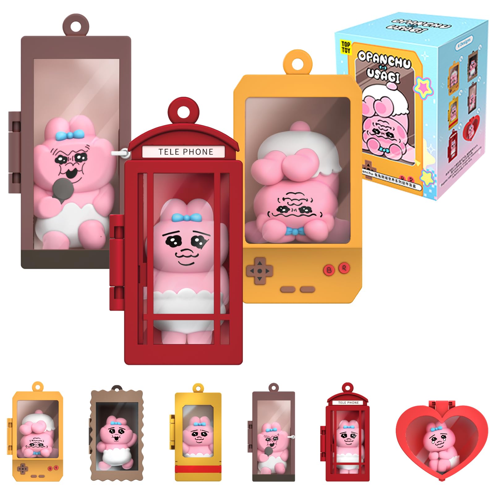 

TOP TOY Opanchu Usagi Серия Миниатюрных Брелоков Гача Гача Фигурка из Секретной Коробки Пластиковая Модель Премиум Игрушка Персонаж Opanchu Подарок на День Рождения Маскот