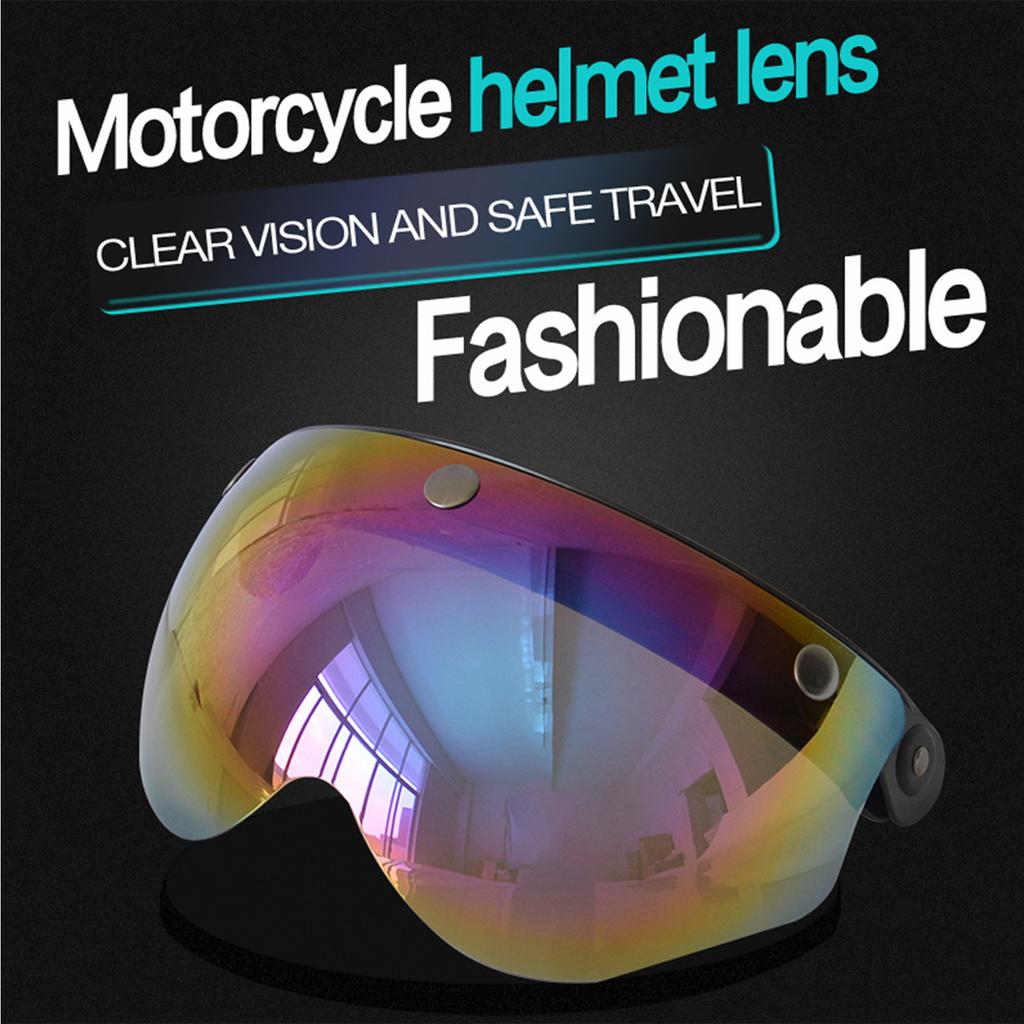 Motorcycle Anti UV Anti Scratch Helmets Lens  Fashion Visor Wind  Lens Universal for Standard 3 Snap Open Face Helmets