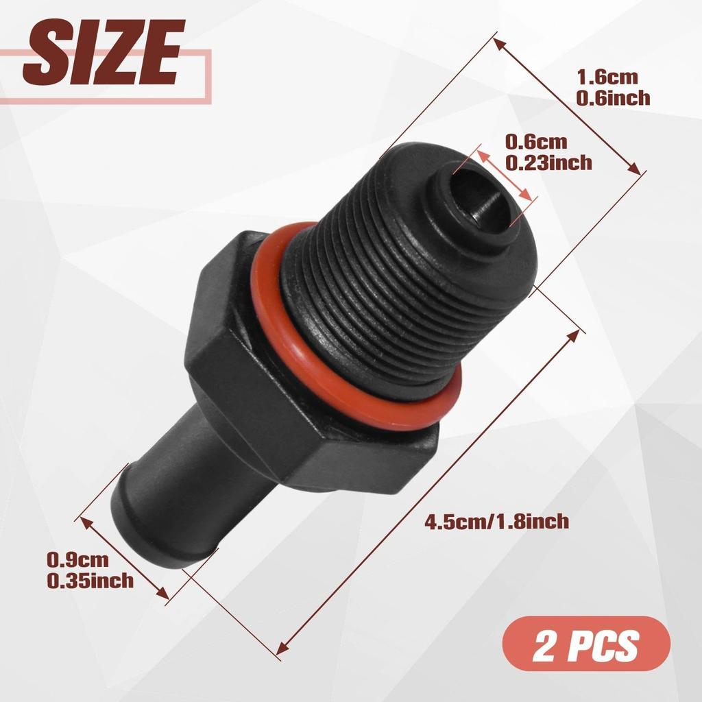LEONTOOL 2PCS Car PCV Valve Grommet Exhaust Positive Crankcase Ventilation Fitting PCV Exhaust Control Valve Replacement Parts Accessories Accessories