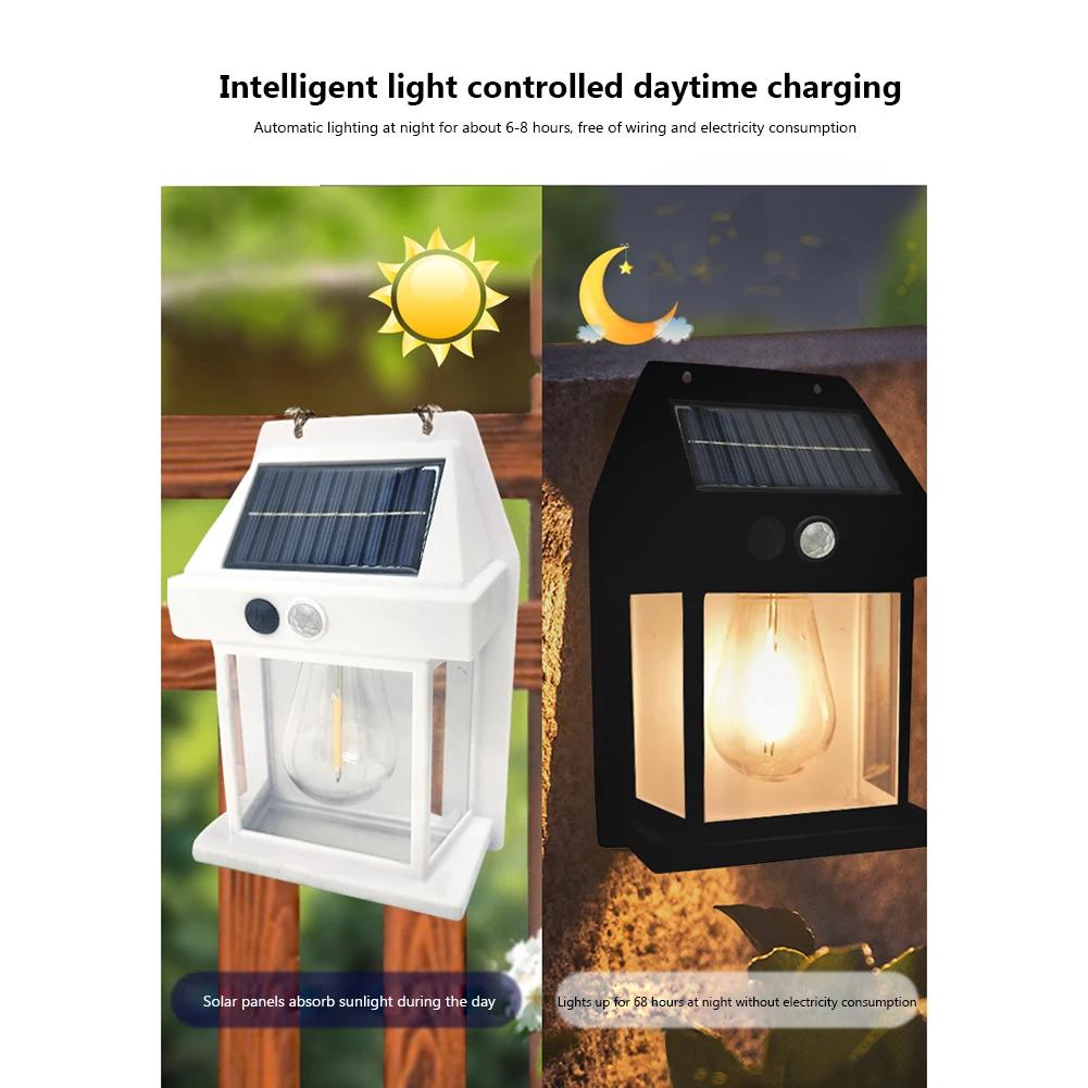 LED Outdoor Wall Lamp IP65 Waterproof Solar Lawn Light Body Sensing Villa Small Wall Light for Pathway Villa Outdoor