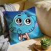 Cushion Cover  Washed Linen  Soft Breathable Decorative Case For Sofa Home Cartoon GGumball DDarwin Pillow cover