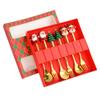 (2/4/6pcs) Christmas Spoon Forks Gift Stainless Steel Cutlery Tableware Set Coffee Tea Dessert Scoop 2025 New Year Home Decor