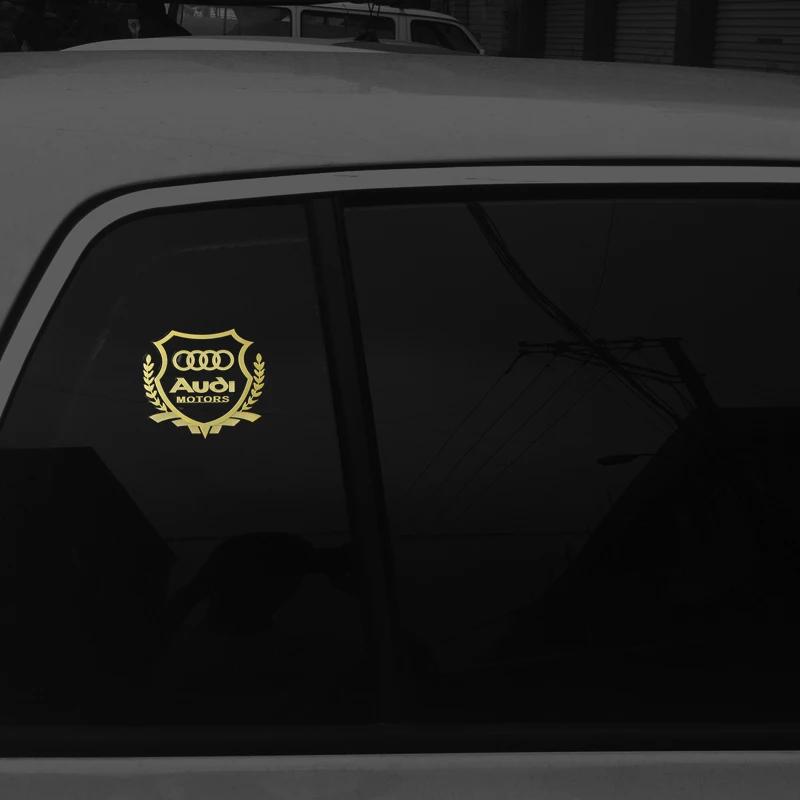 1pc Wheat Car Sticker Gold/Silver Emblem Side Badge Decal VIP For q2 a3 a4 a5 a6 a7 a8 Q3 Q4 Q5 Q6 Q7 b8 b6 c6 car accessories