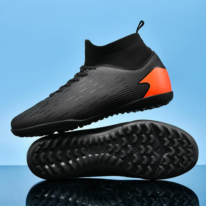 Year of the Dragon New Women's Football Shoes Broken Nails Men's High-top Mandarin Duck Long Nails Adult Game Training Sports Football Shoes