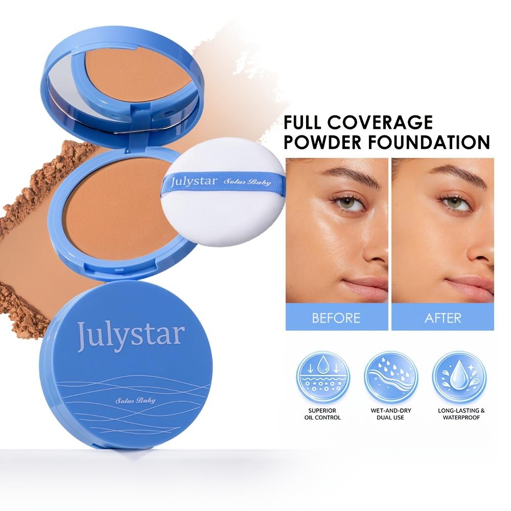 JULYSTAR Matte Face Setting Powder Oil-control Lightweight Radiant Foundation Pressed Powder Face Full Coverage Makeup Cosmetic