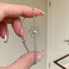 Exquisite Silver  Lace Satin Pearl Bracelet Exquisite Small Chain New In and High-end Floral Bracelets Party  Gift