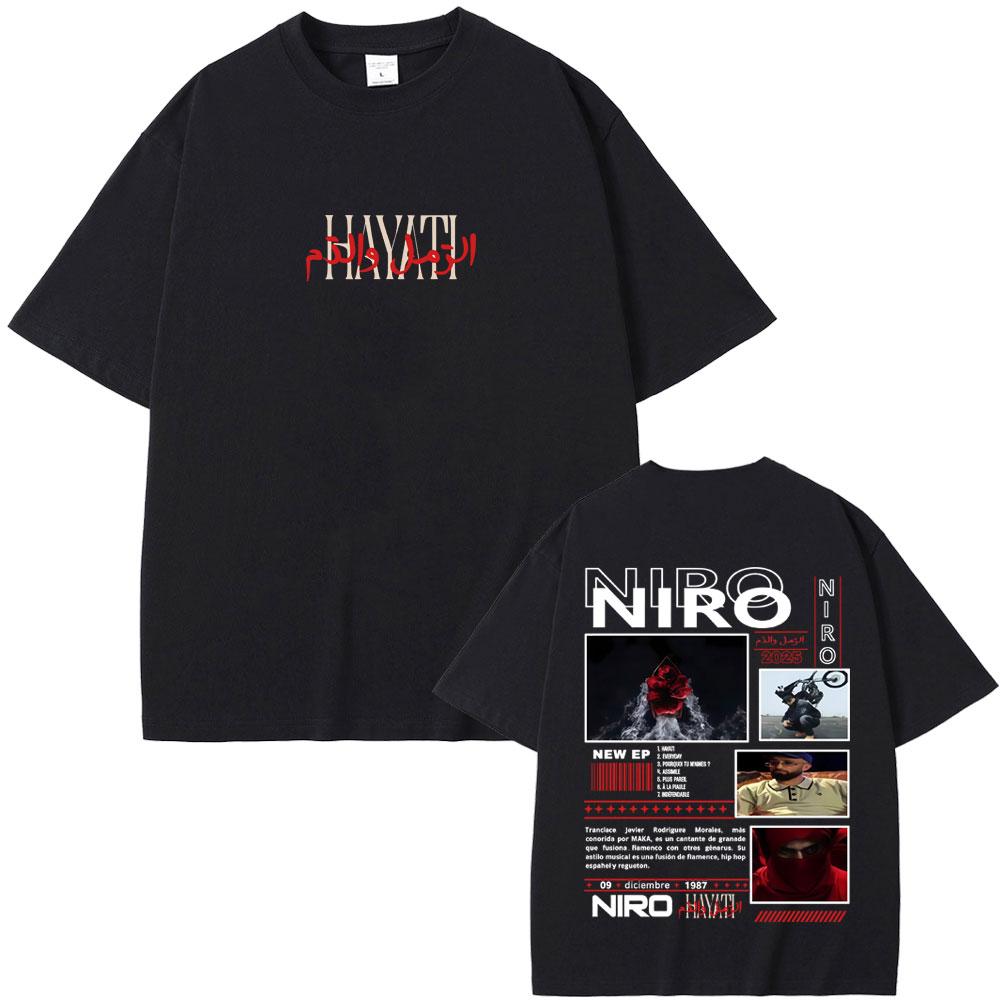 Rapper Niro OX7 Album Graphic T-shirt Unisex Women Hip Hop Fashion Pop Music T-shirts Male Casual Cotton Vintage T Shirt Streetwear
