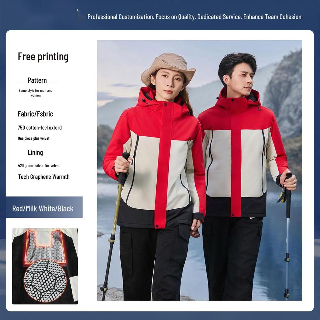 Custom Men's & Women's Outdoor 3-in-1 Detachable Workwear Jacket with Logo
