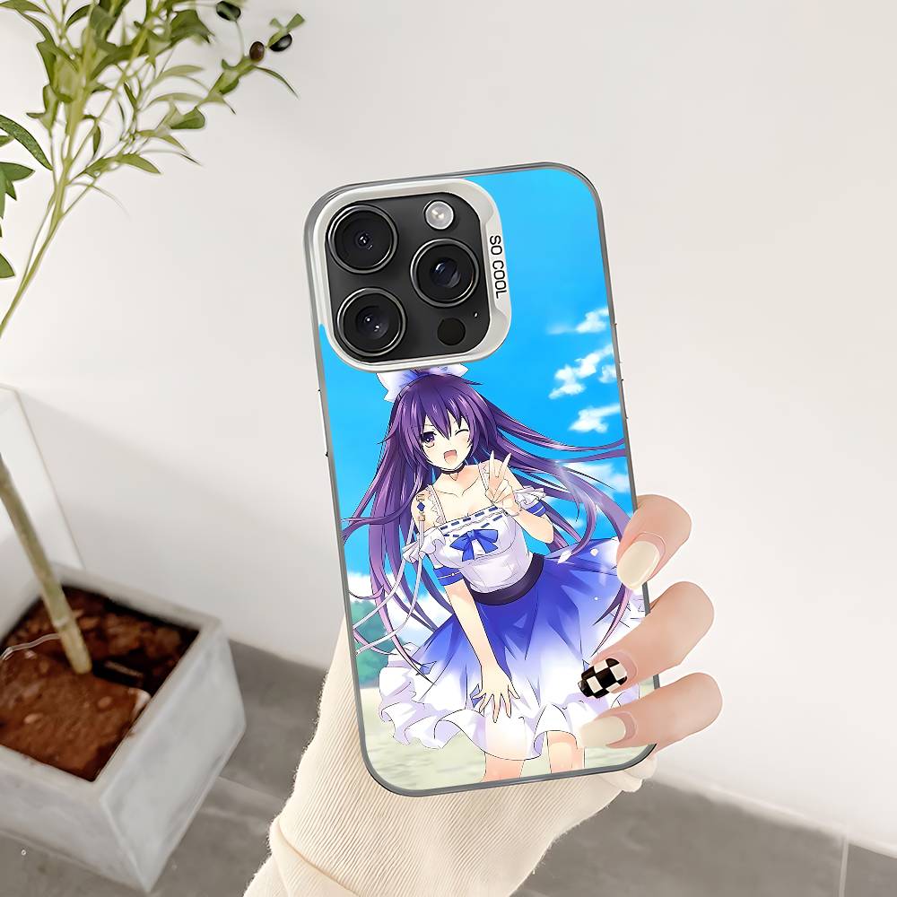 Cute Cartoon Y-Yatogami T-Tohka Phone Case For IPhone 17 16 15 14 13 12 11 Pro Max Plus Color Shockproof Back Silver Cover